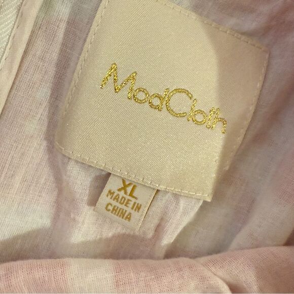 ModCloth Short Flutter Sleeve Orange and Cream Apples Dress Square Neckline XL - Picture 12 of 14